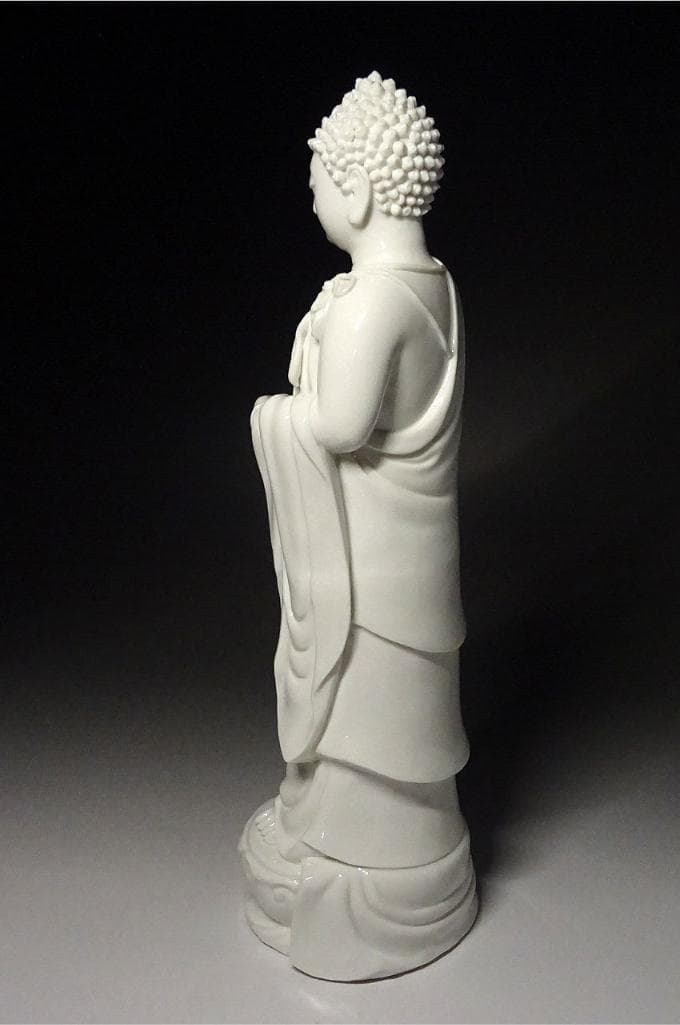 時代物 白磁高麗仏 仏像 高約34.5cm 仏教美術 唐物 徳化窯 z98913