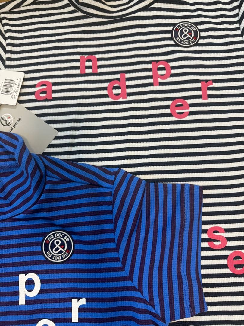 and per se モックネック半袖シャツ Mサイズ