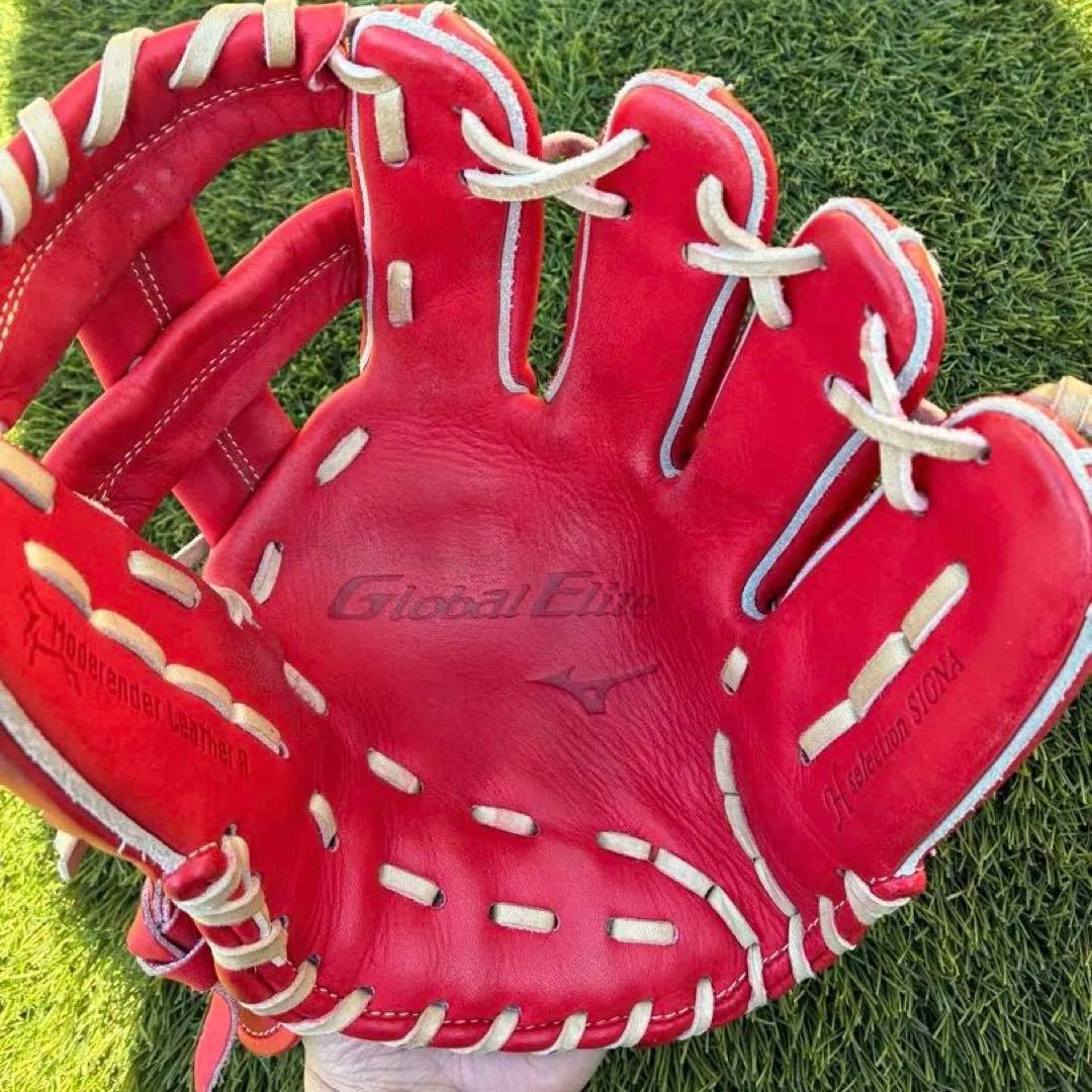 ミズノ グローバルエリート軟式グローブ 赤