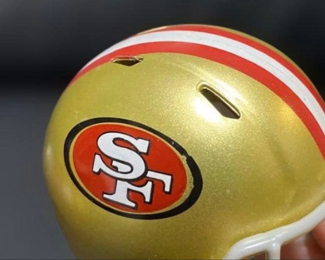 訳有ほぼ未使用 説明必読 NFL 49ERSキャパニック ジャージ ミニヘル付