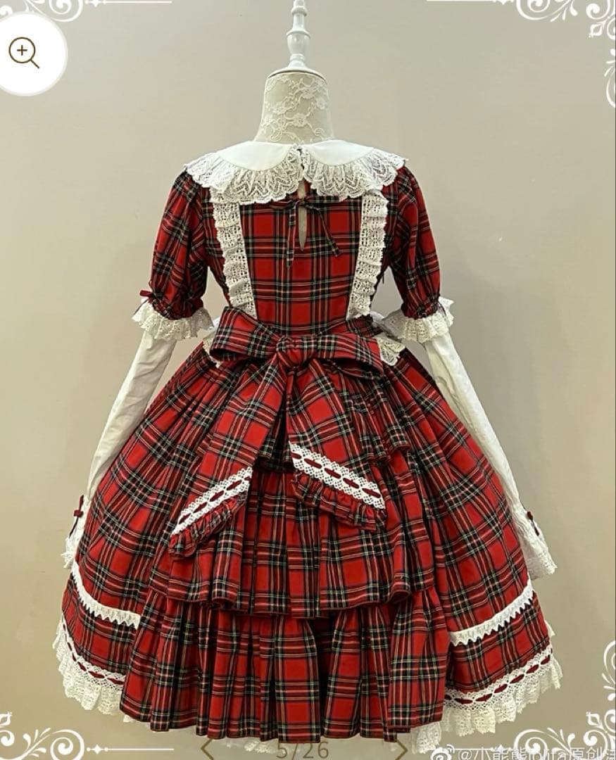 Laura Dollワンピース　小能熊　レッドチェック　ロリィタ　epetice