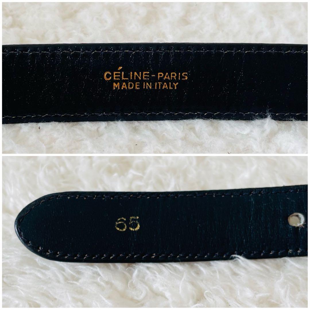 CELINE ベルト 65 セリーヌ 黒 ゴールド レディース レザーベルト