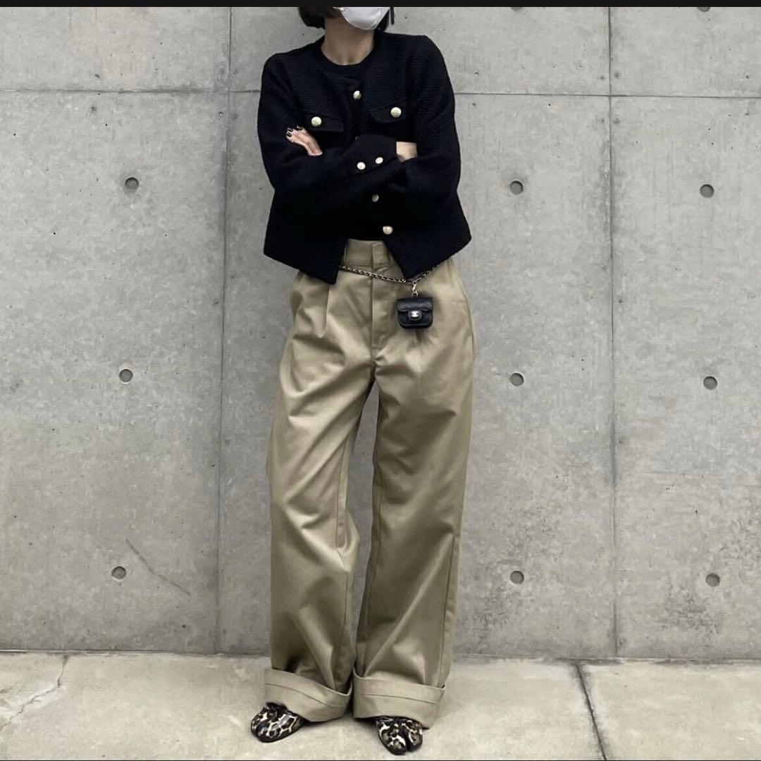 ok.soon×dickies wide chino pants ベージュ L