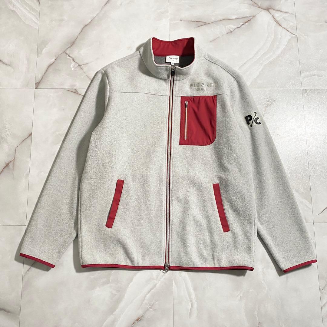 A18612 ピッコーネクラブ 22AWフリースジップアップジャケット 灰赤50
