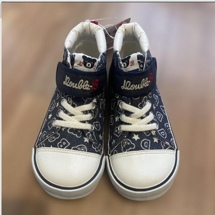 新品★定価26,400円ミキハウスDOUBLE.B ハイカットスニーカー18cm