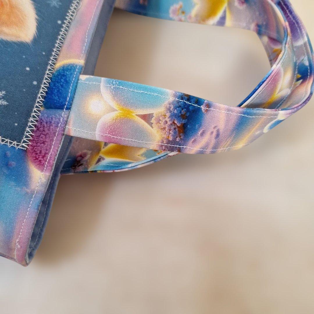 激レア柴犬パネル生地　ハンドメイド　ミニバック　フラットポーチ