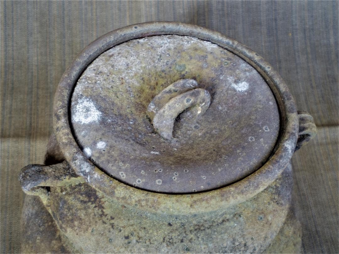 中里隆★ 唐津南蛮 耳付水指★共箱・布・栞