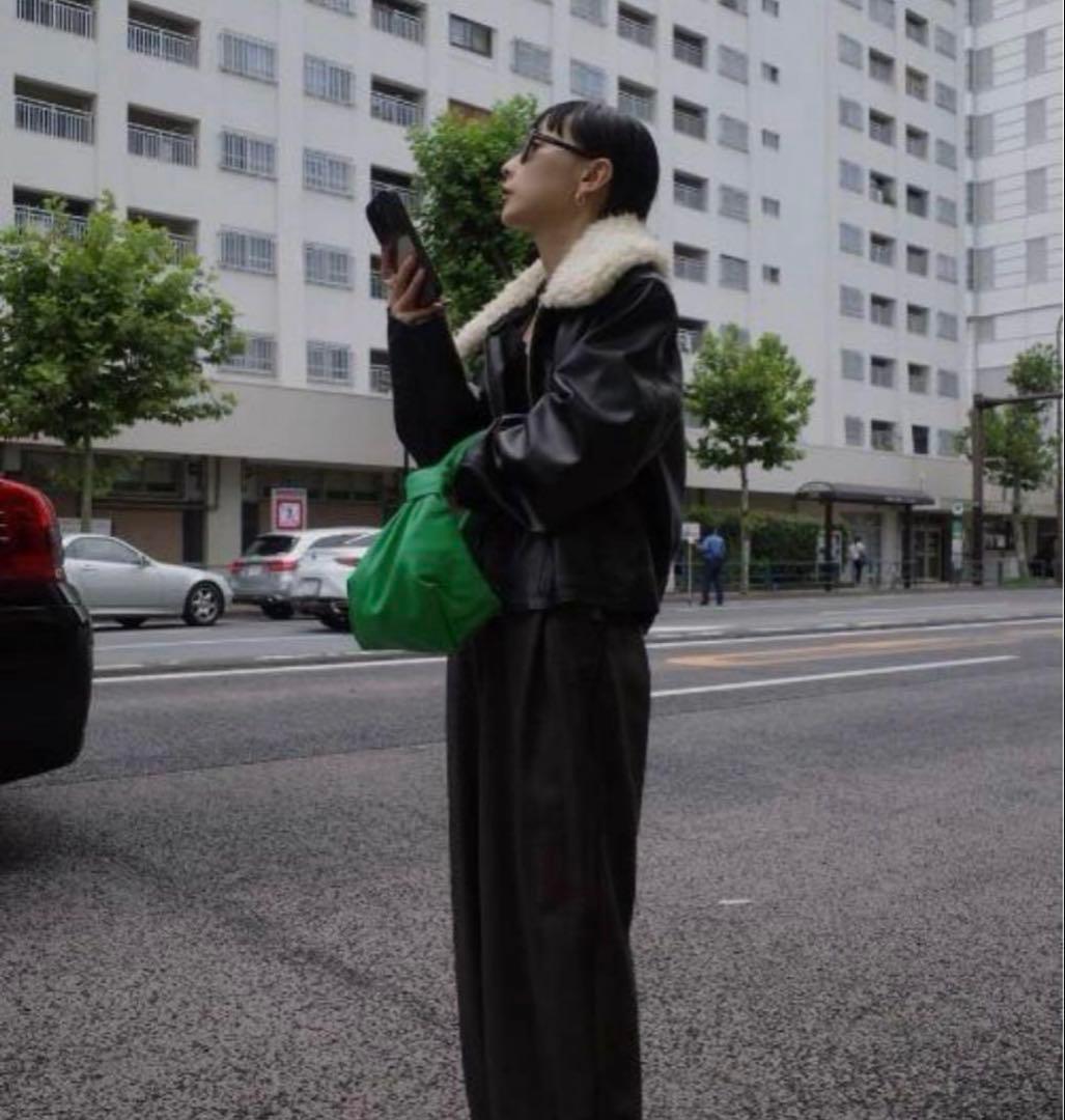 AMERI VINTAGE☆COMPACT FAKELEATHER JACKET