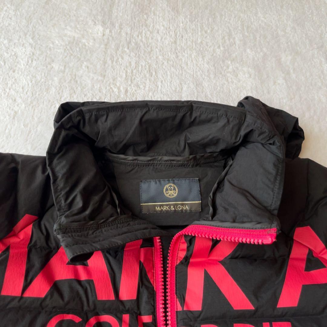 極美品　マークアンドロナ ダウンジャケット ブラック　ピンク　黒　ビッグロゴ