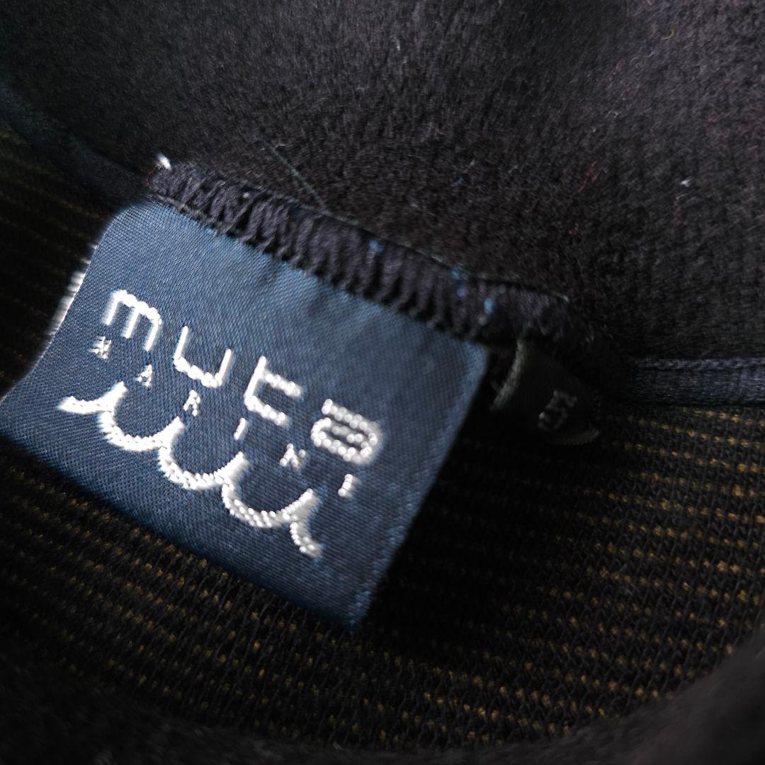 ムータマリンゴルフ 長袖モックネックトレーナーシャツ ロゴワッペン M 薄起毛