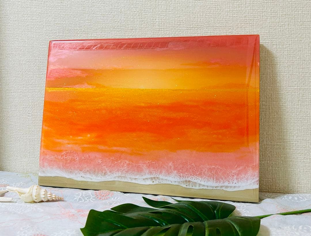 (お取り置き品)2024蓄光入りオーシャンレジンアートNo.27【A3パネル】