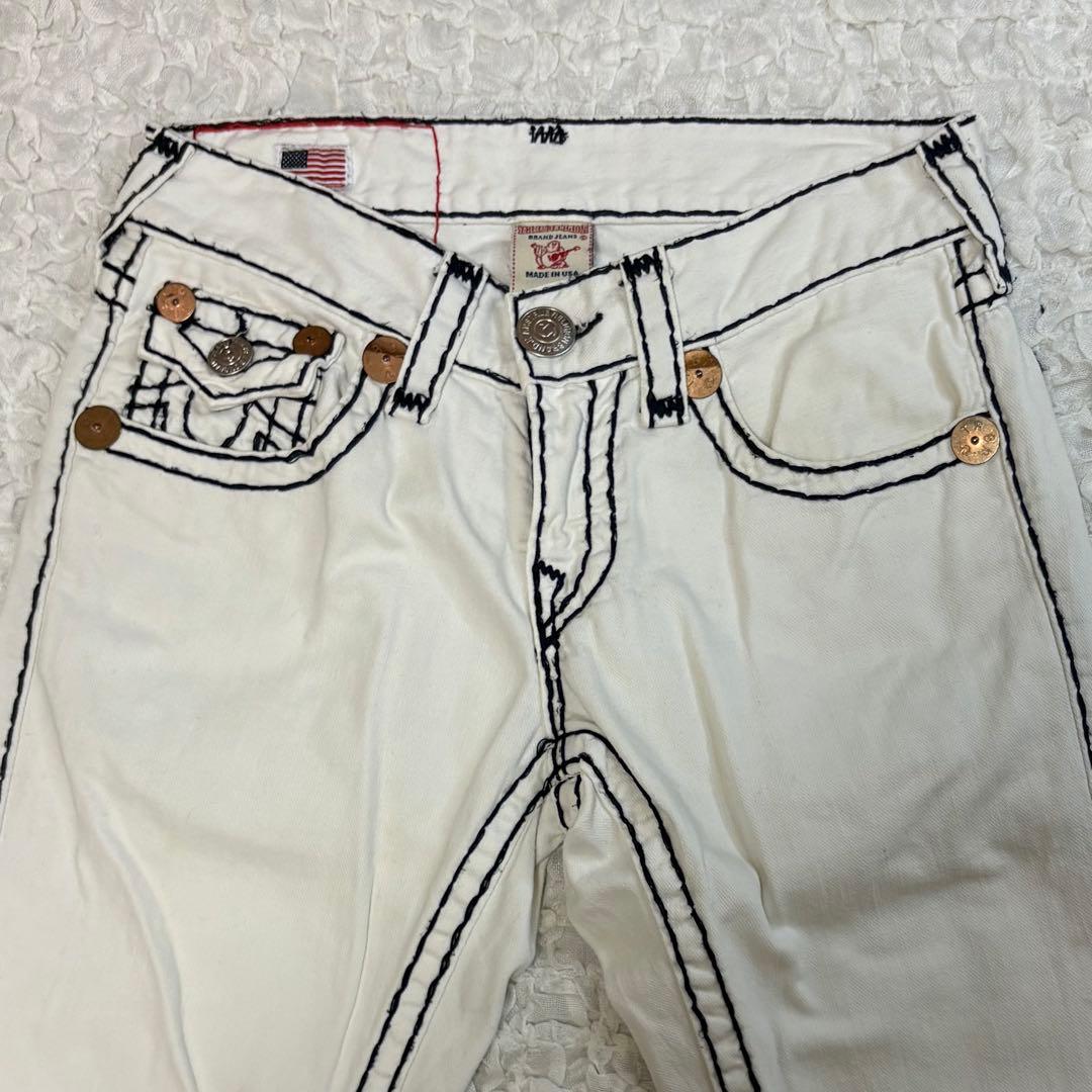 レア ホワイト true religion ricky superT デニム