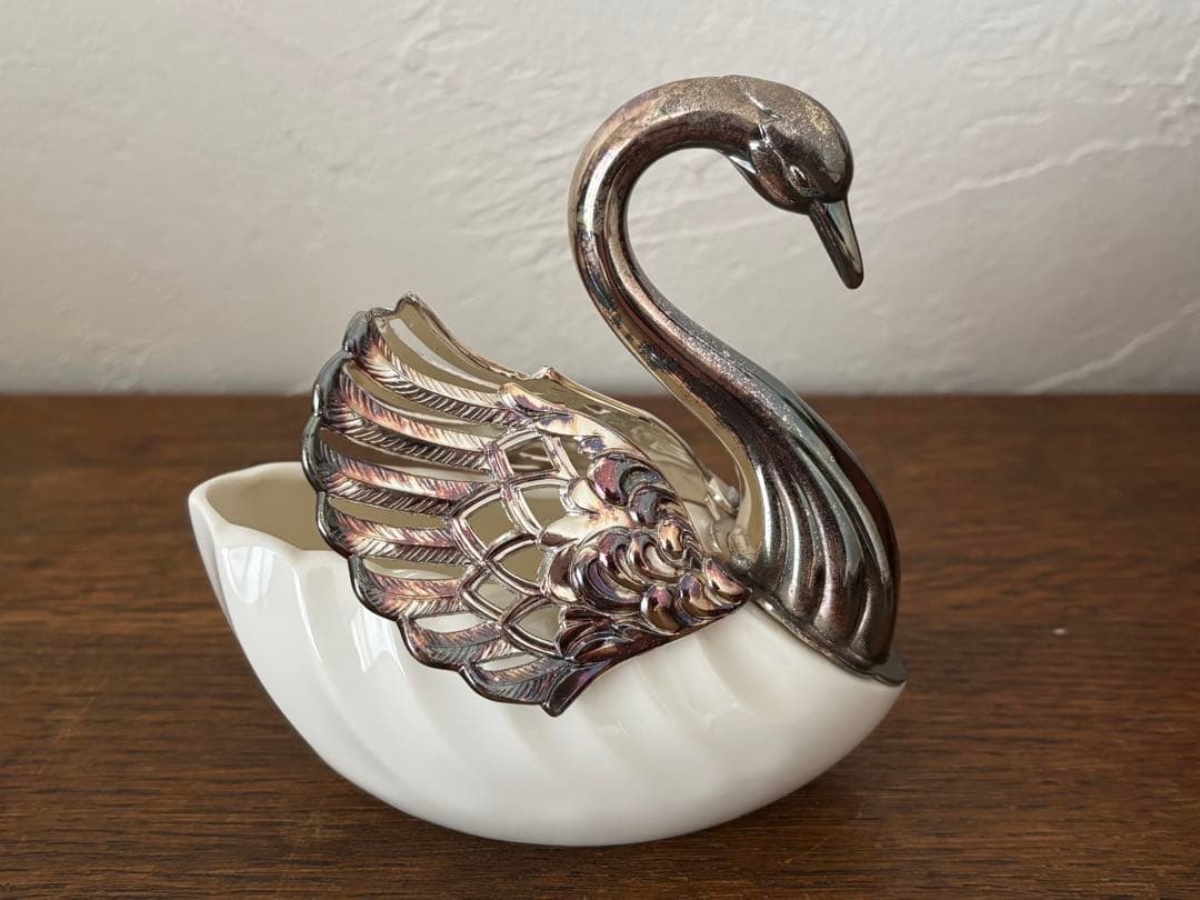 白鳥　スワン　陶器製　調味料入れ