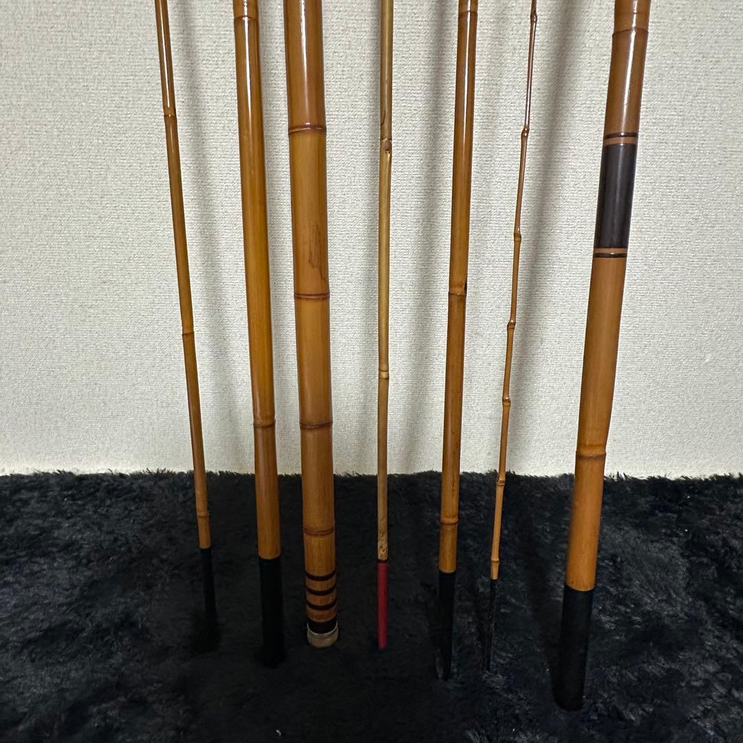 激レア! 島田一郎 島田汀石 作 6本継? 竹竿 木製 1978年製 和竿