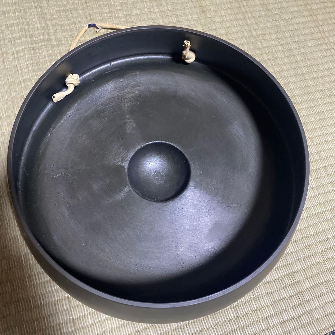 茶道具　①銅羅とバチ　※②木枠（別売り） ①と②はセット販売です