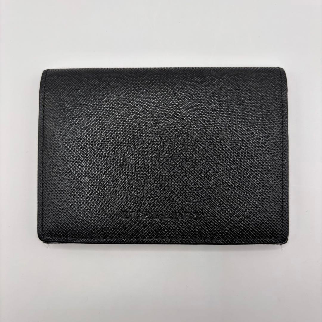 【美品】BURBERRY　名刺入れ　カードケース　ブラック　型押し　ノバチェック