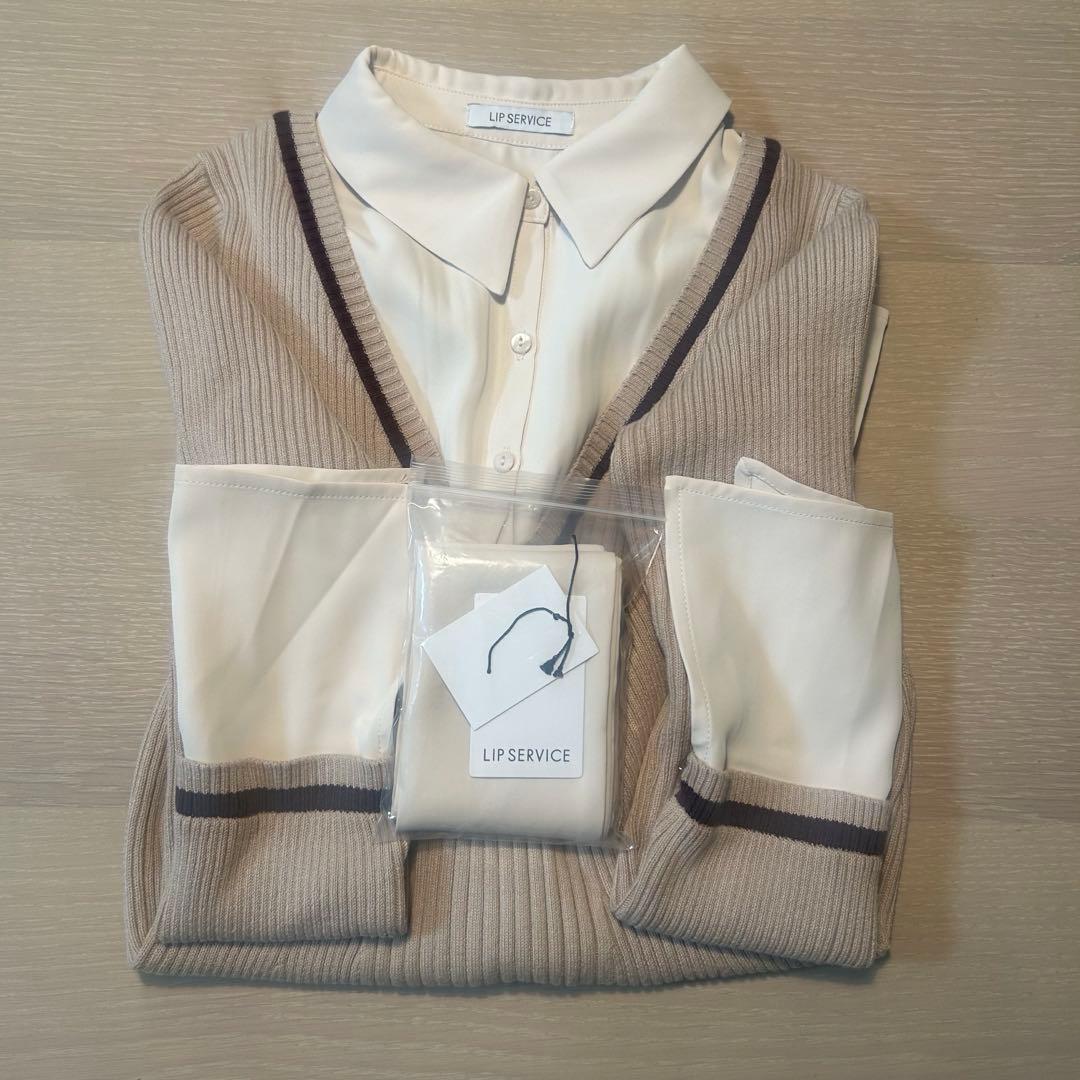 LIP SERVICE シャツドッキングプリーツワンピ