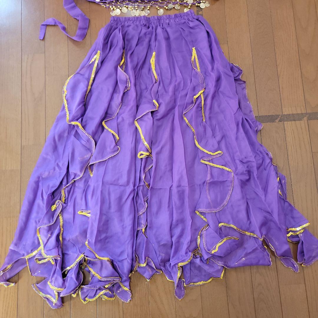 【新品未使用】ベリーダンス セットアップ 紫 シフォン