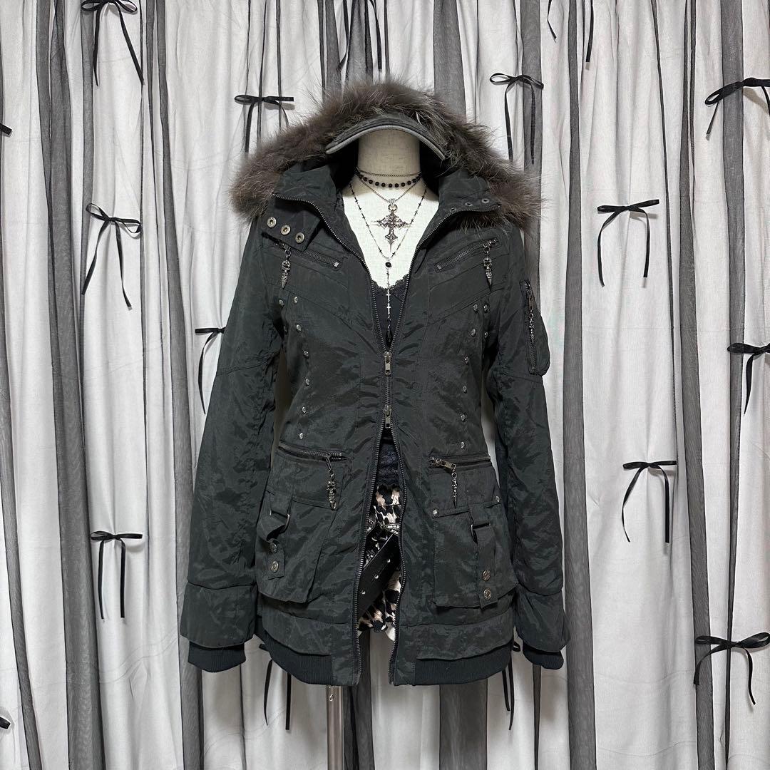 激レア【d.i.a】平成ギャルy2k　ファー付きモッズコート　グランジ　アウター