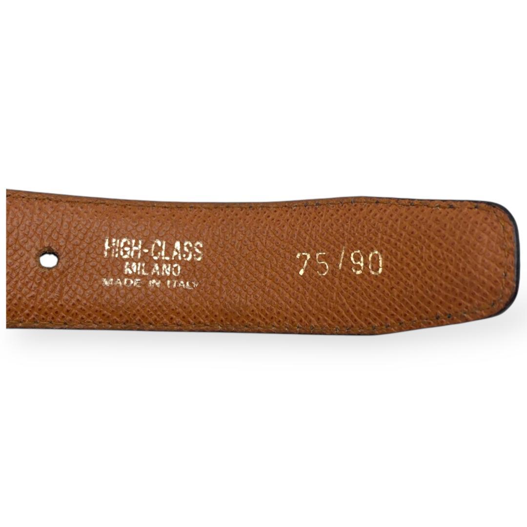 【美品】HIGH CLASS ハイクラス ベルト ゴールド ブラック イタリア製