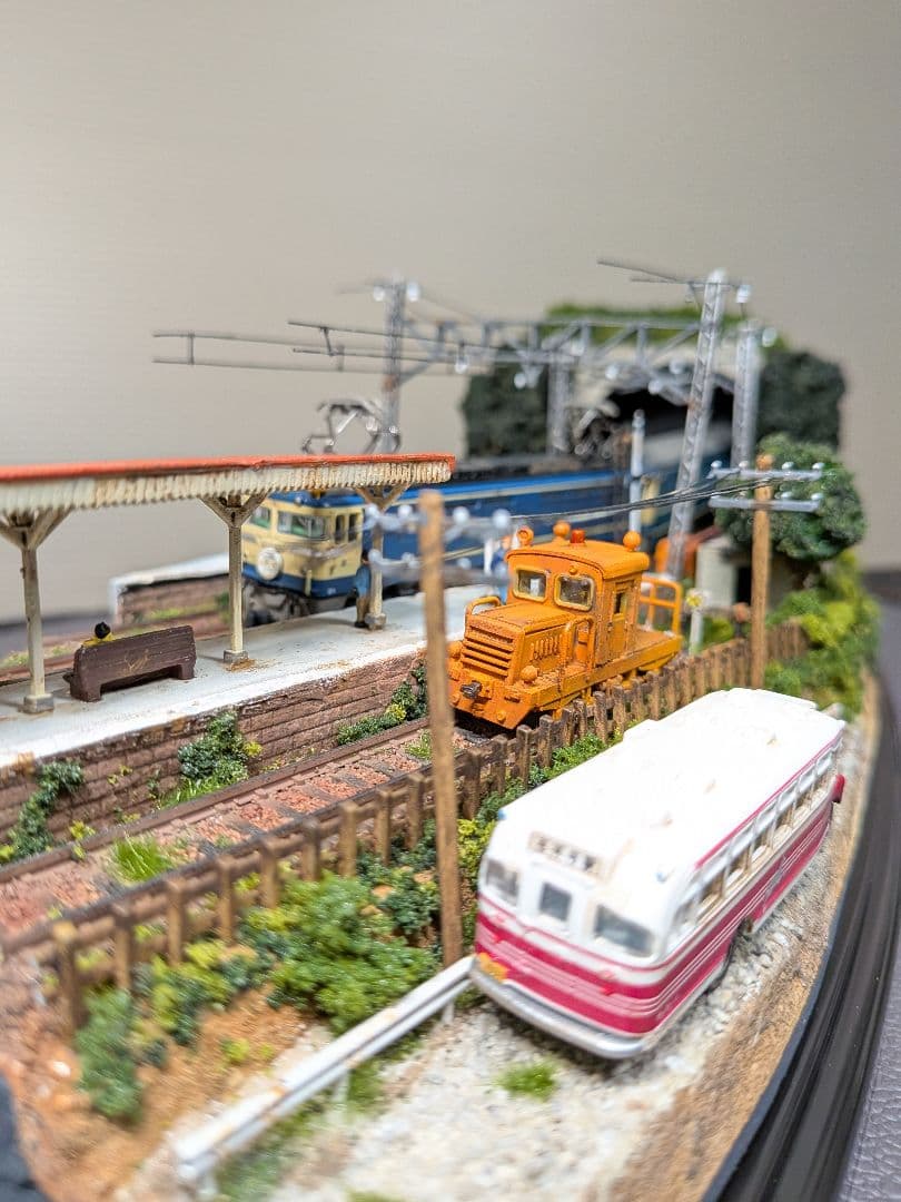 No.58鉄道Nゲージジオラマ車両、バス付き