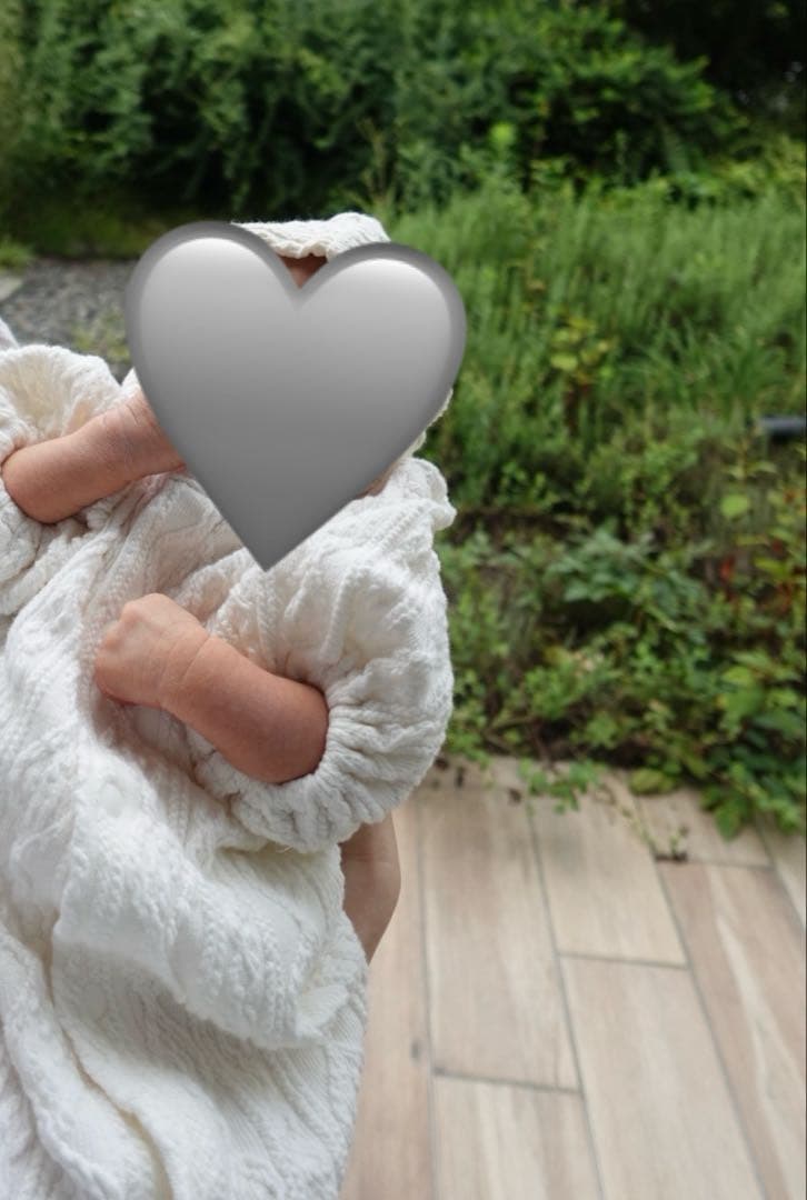 もこもこぽわん　退院着　ホワイト　お宮参り