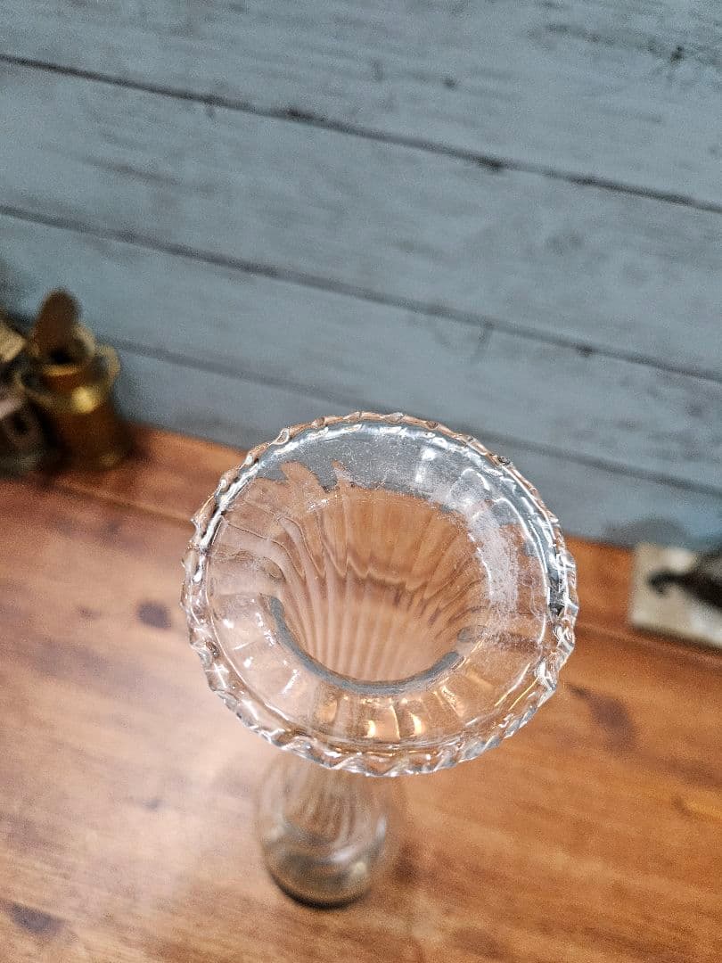 フランスアンティーク エタンと硝子の一輪挿し 花瓶 フラワーベース 花器