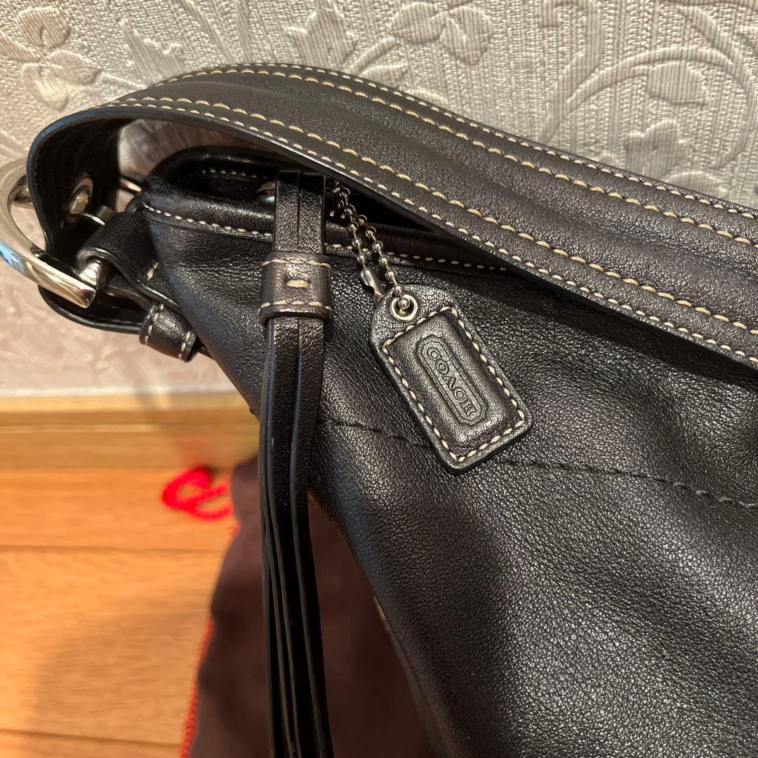 極美品✨COACH ブラックレザー ショルダーバッグ