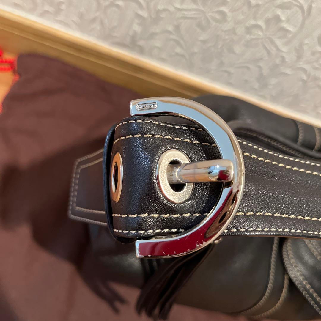 極美品✨COACH ブラックレザー ショルダーバッグ