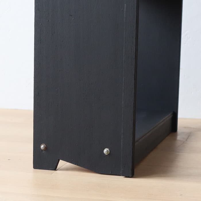 アンティーク ブラック 本棚 書棚 無垢材 収納棚 古家具 昭和レトロ