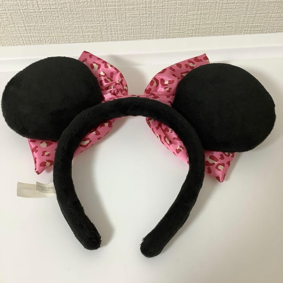 ミニー　ヒョウ柄　カチューシャ　ピンク