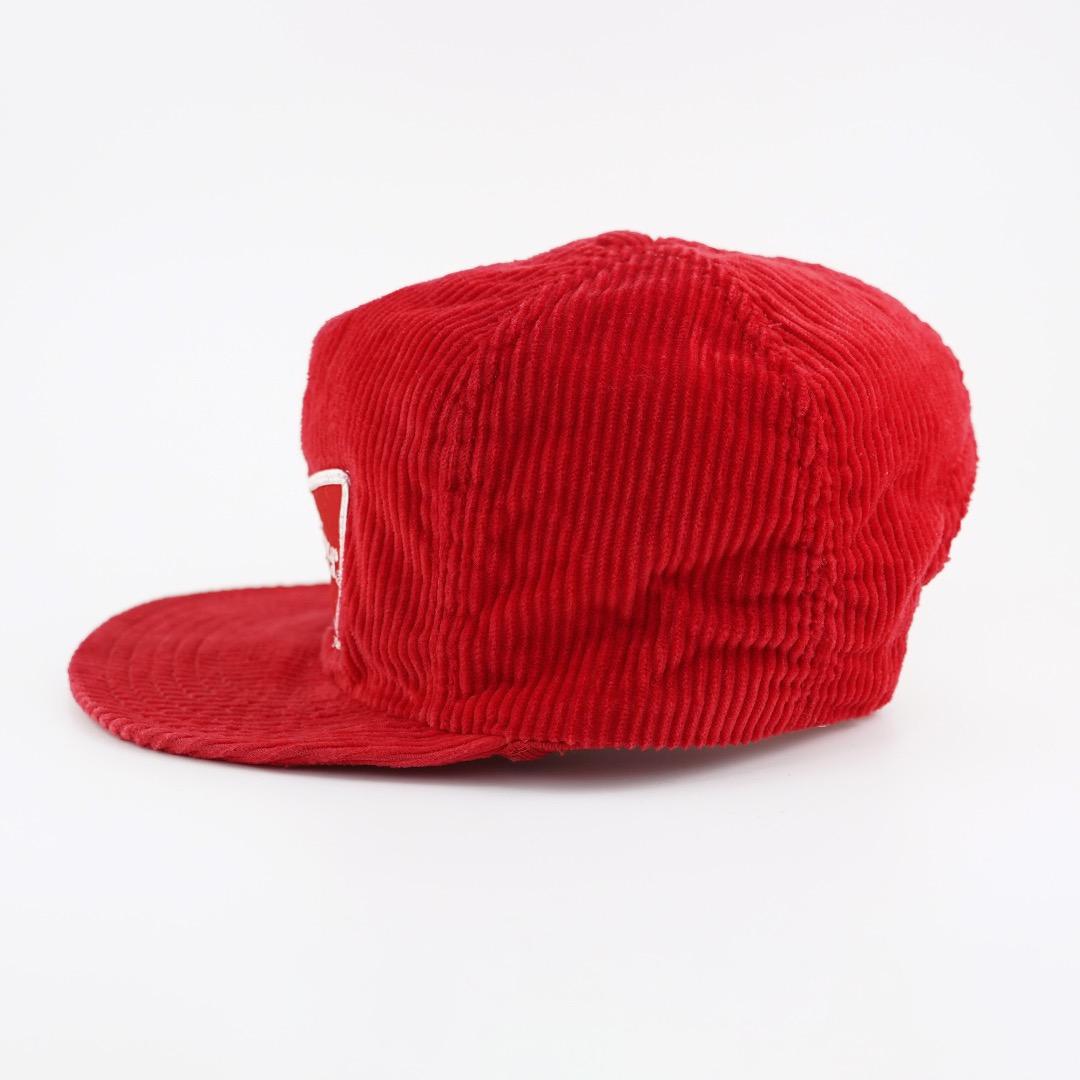 バドワイザー 帽子 キャップ コーデュロイ 90s USA 企業 赤 18407