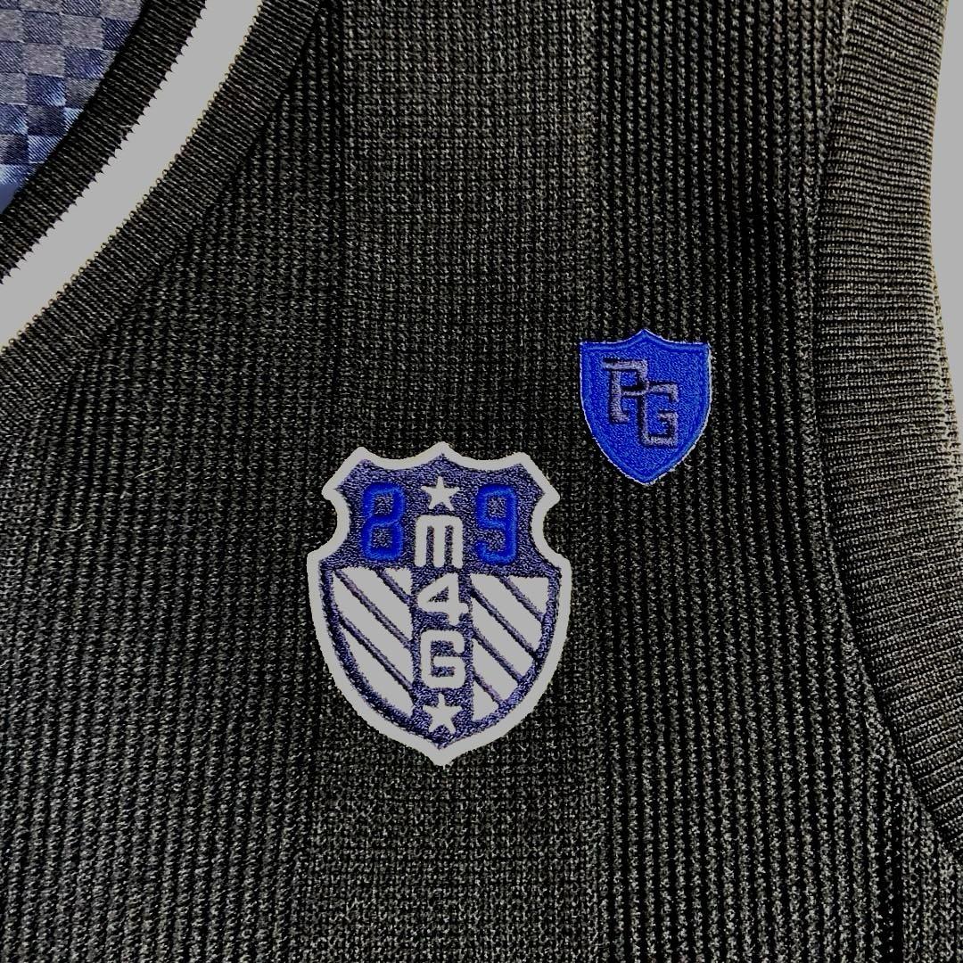 【極美品】パーリーゲイツゴルフ　リバーシブル ベスト サイズ5 濃紺 柄黒ニット