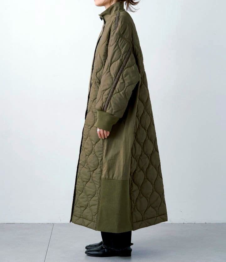 Pual ce cin 異素材MIXモッズコート キルティングコート ロング