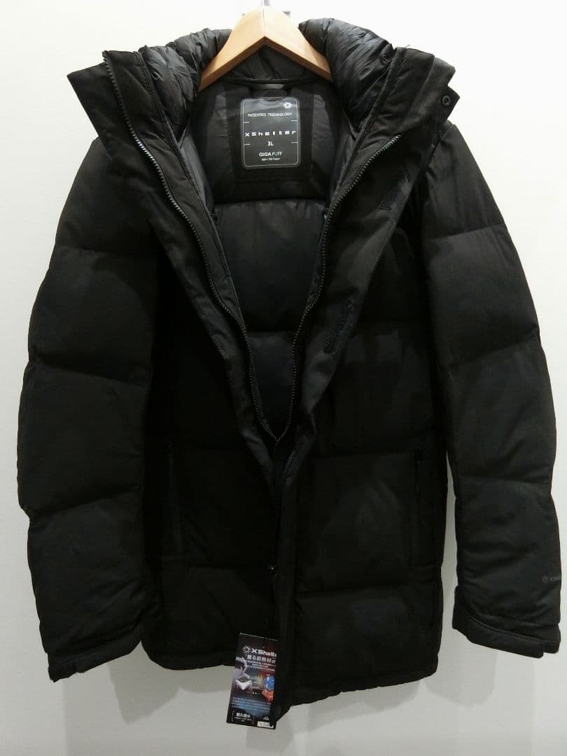 ワークマン エックスシェルター断熱αプレミアムギガパフダウンコート 3L 黒