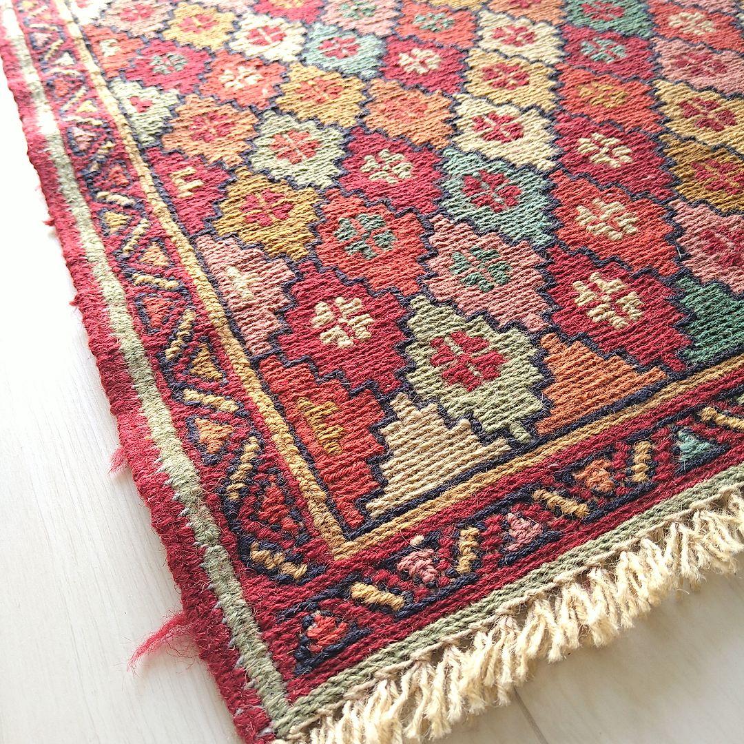 スマック織り キリム 95×52cm スモールジグザグダイヤ柄 ペルシャ絨毯