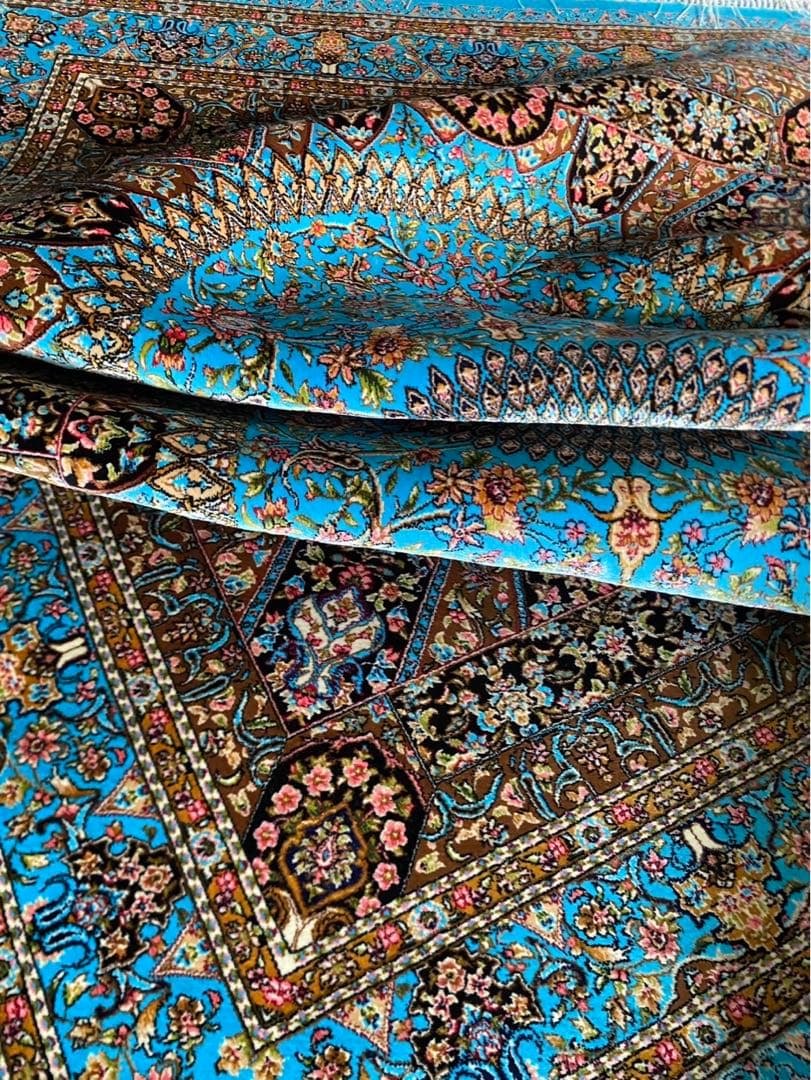 最高級希少作 ペルシャ絨毯 イラン クム産　シルク100% 手織り289万ノット