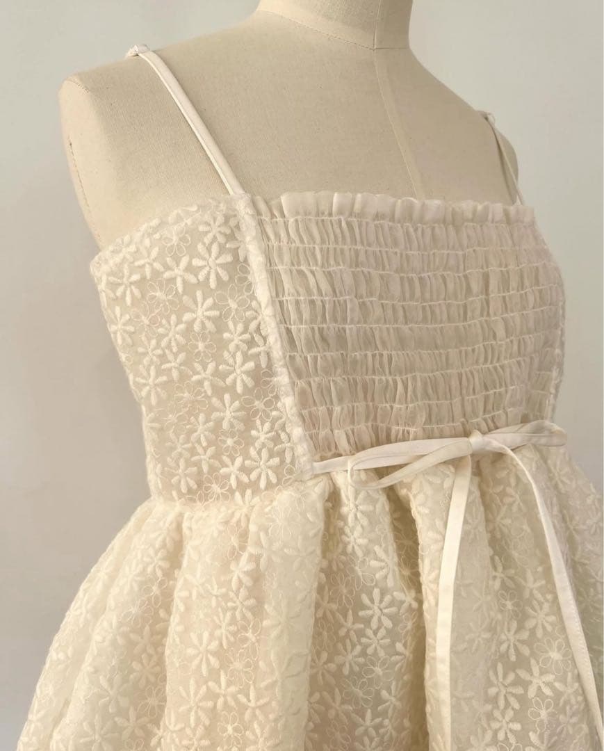 一度着用【rosymonster】 flora veil camisole 白