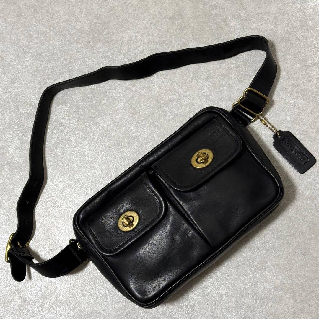 【激レア】 USA製 オールドコーチ ウエストポーチ ダブルターンロック