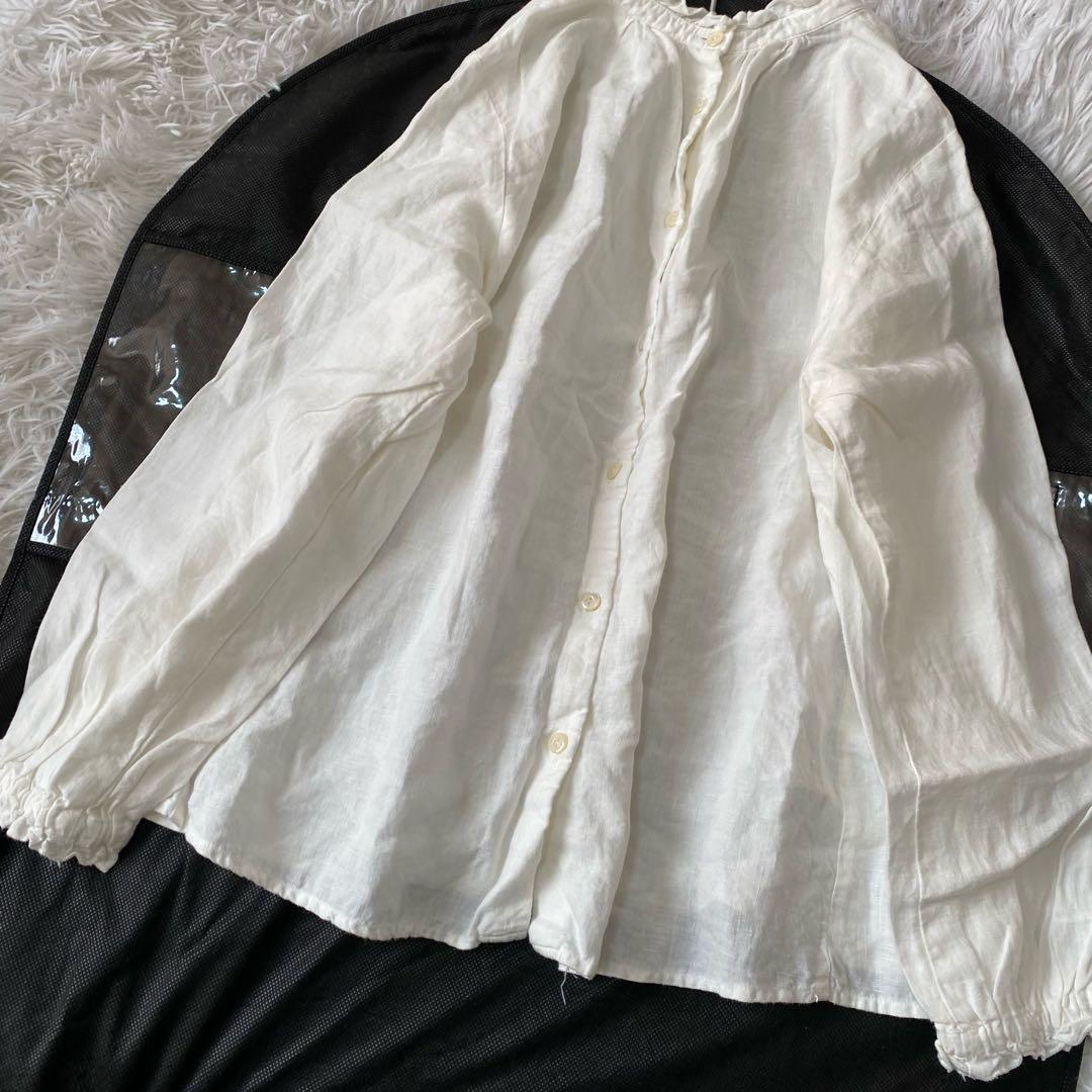 nest Robe 洗える 2way リネンフリルネックブラウス フリーサイズ