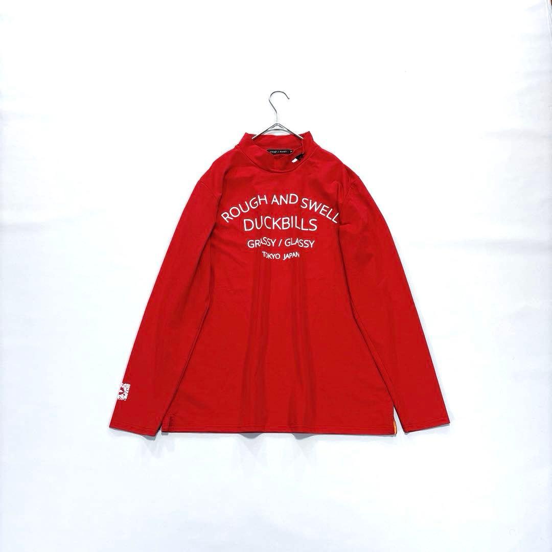 ラフアンドスウェル　長袖モックネックシャツ　ハイネック　レッド　M メンズ