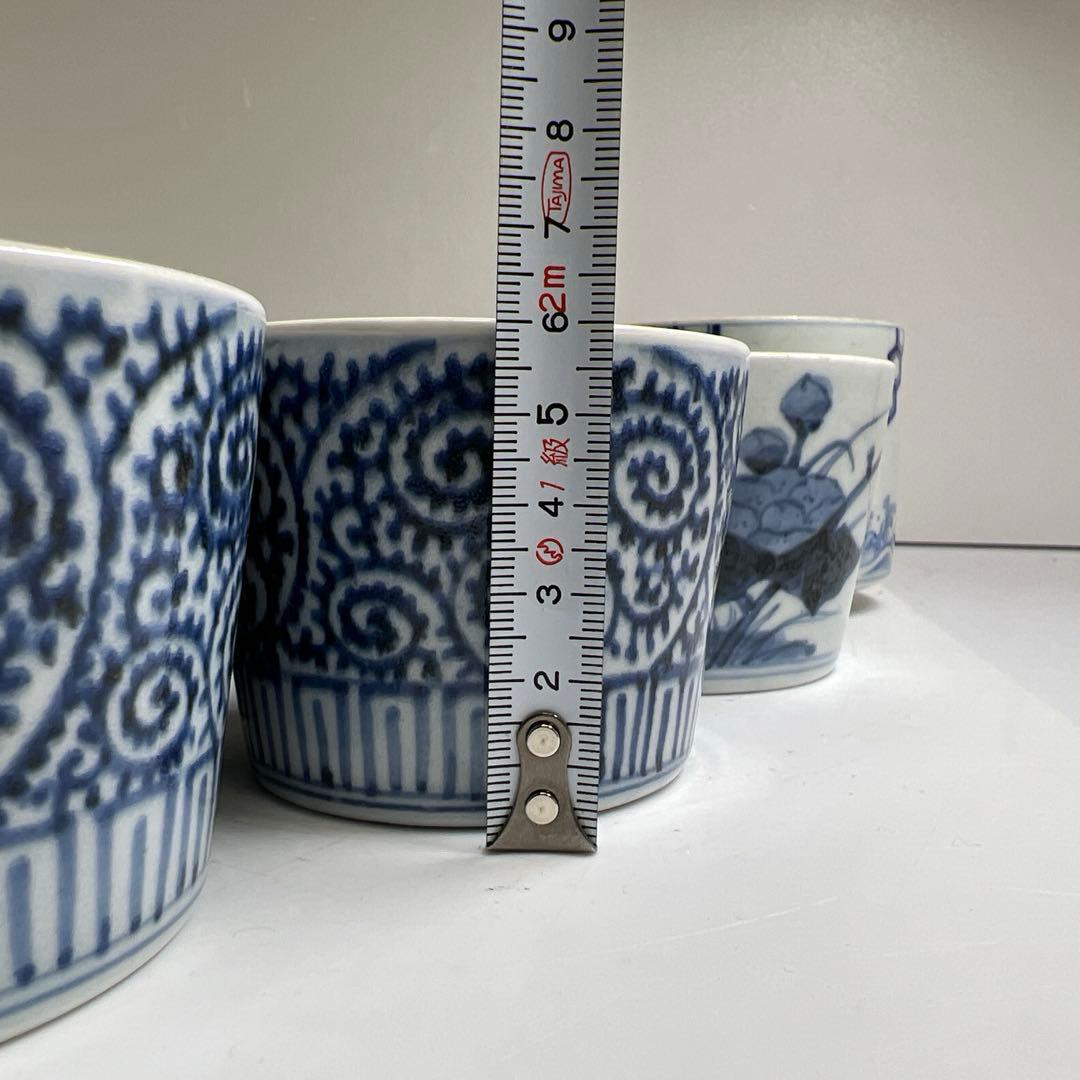 古伊万里　蛸唐草等　染付蕎麦猪口色々16点　東Y7-1224③タエトサ