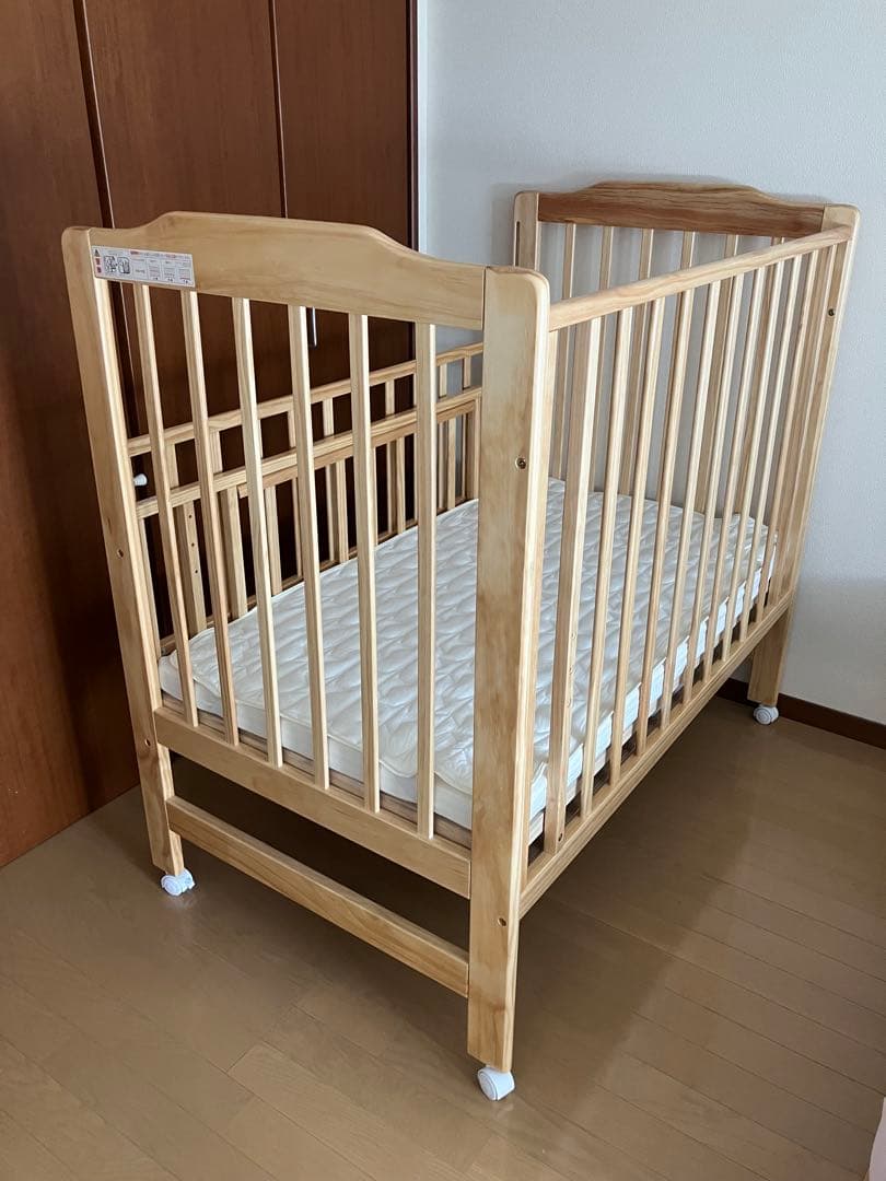 カトージ ハイシートベビーベッド ナチュラル レギュラーサイズ 70×120