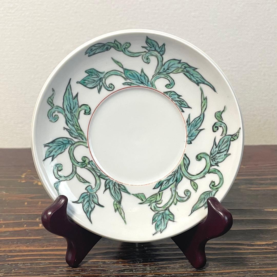 五代 清風与平？ 在銘 色絵 牡丹紋 唐獅子双耳 碗皿 詳細不明