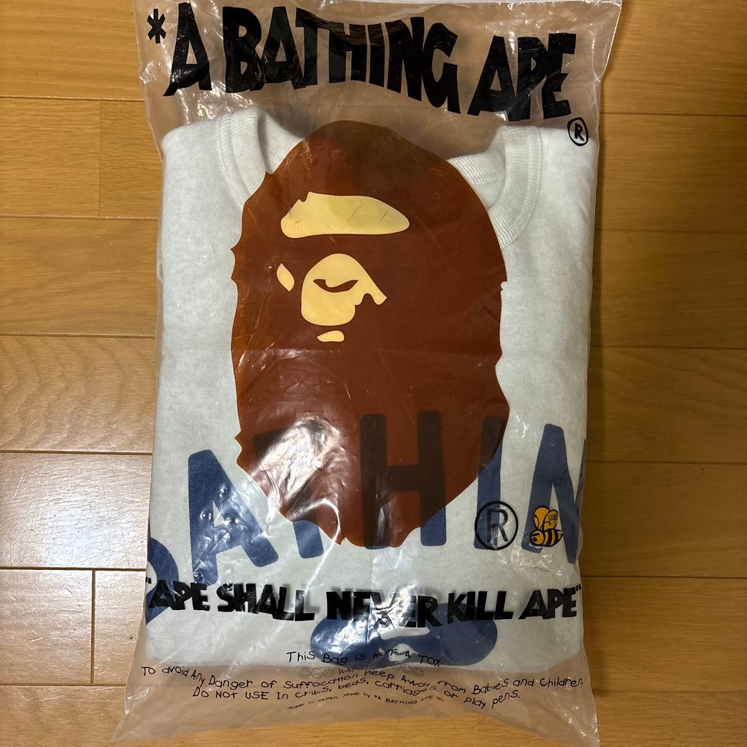 90s 初期タグ APE グレー ロゴ トレーナー L