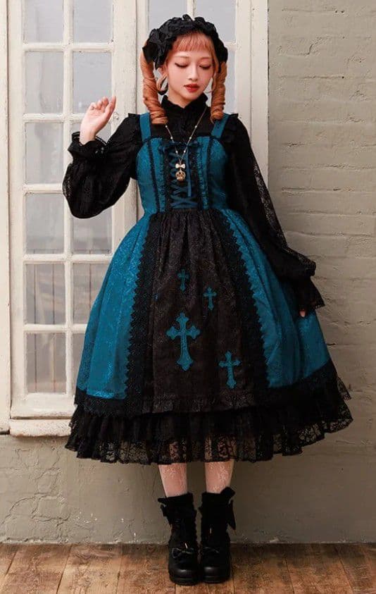 Chalmiere　シャルミエール　クロスモチーフジャンスカ　グリーン