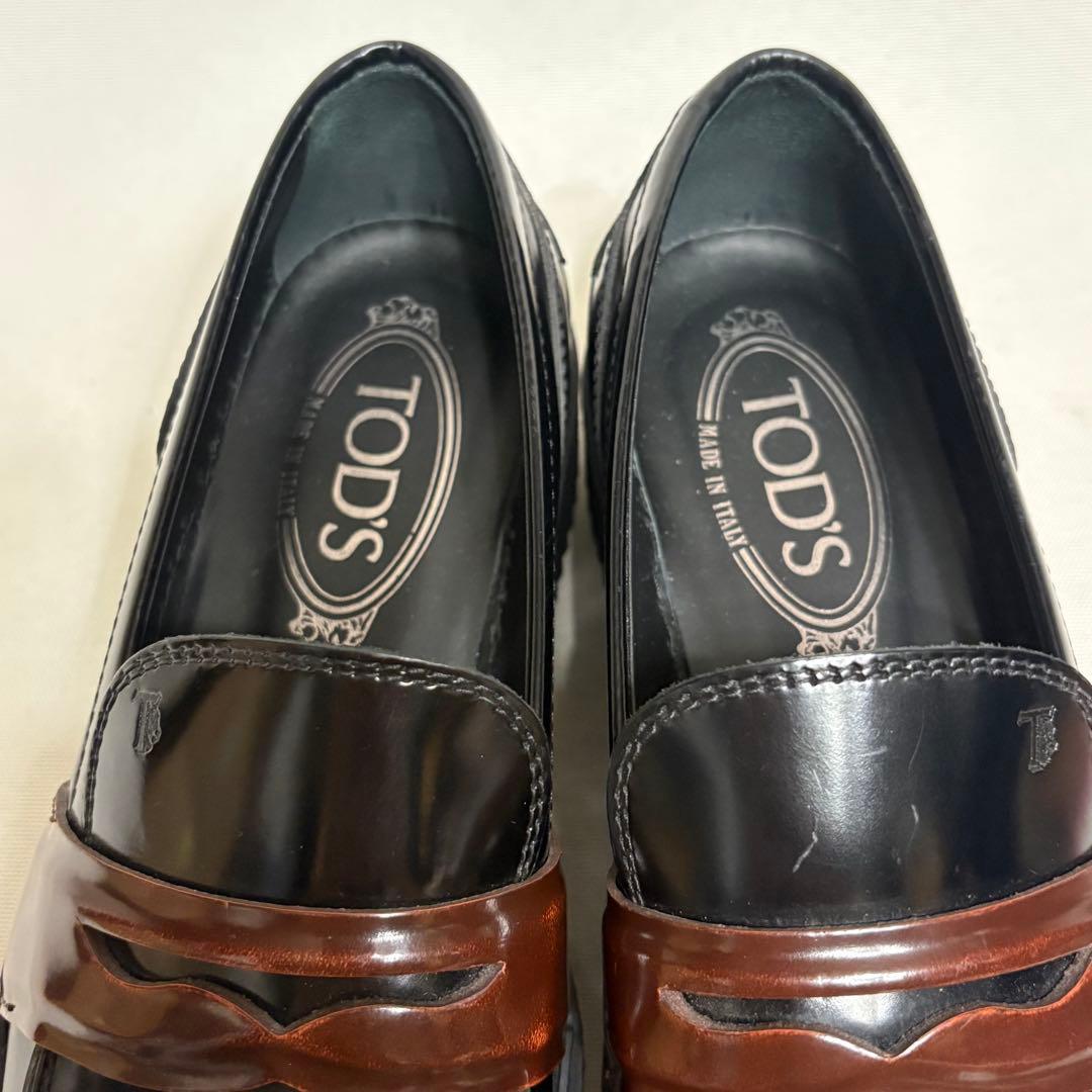 TOD'S トッズ レザー 革靴 厚底ローファー ブラック 36 1/2