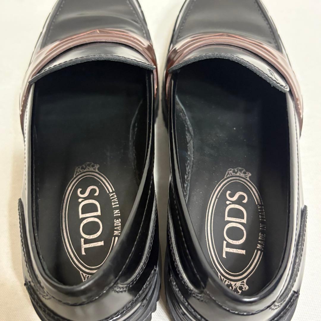 TOD'S トッズ レザー 革靴 厚底ローファー ブラック 36 1/2