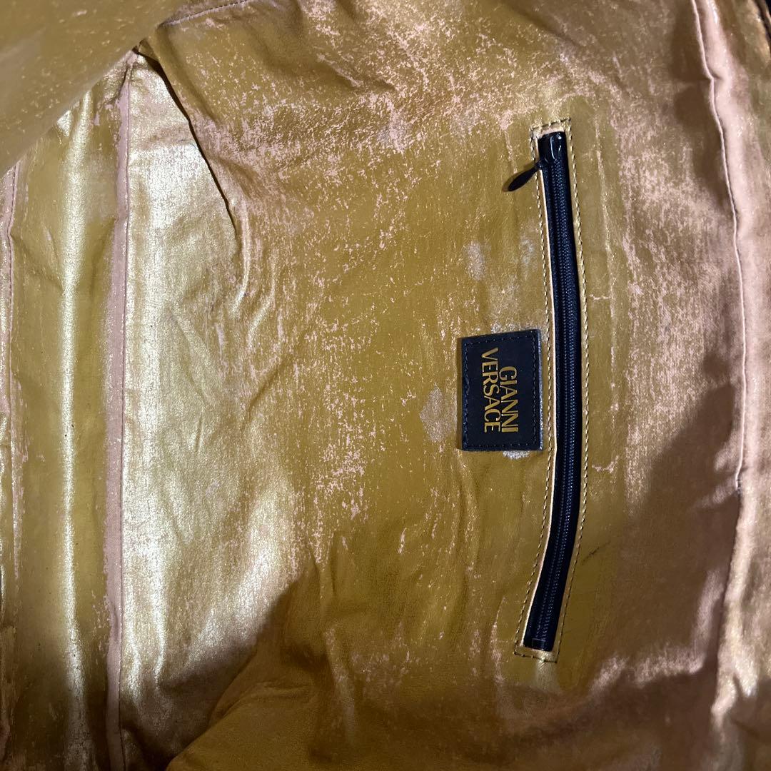 ヴェルサーチ　Versace トートバッグ　ブラック✖️ゴールド　レオパード柄