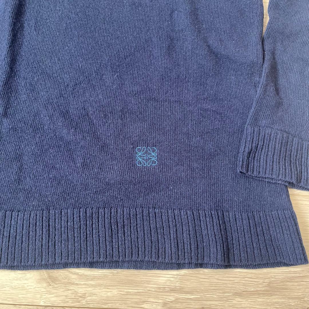 LOEWE ロエベ アナグラム刺繍 ウールニット ネイビー イタリア製